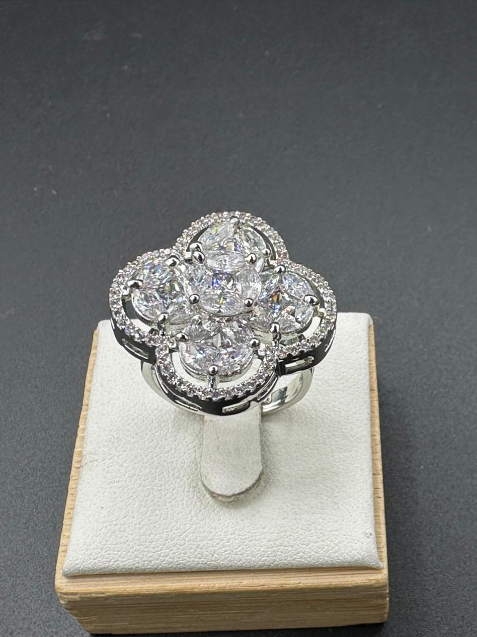 Silver Plated Four-Leaf Statement Piece