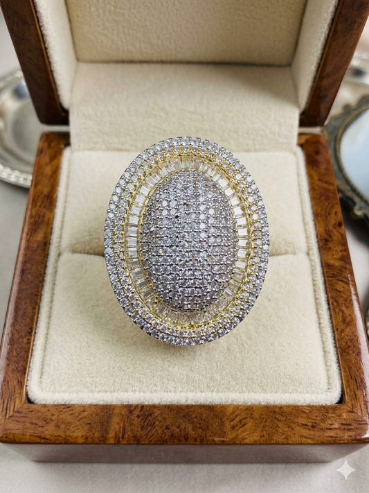 One carat two toned ring