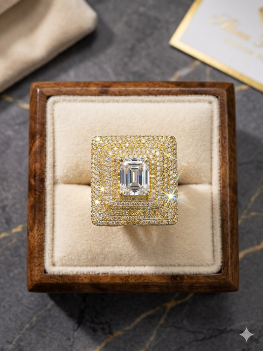 Timeless 1 Carat Cubic Zircon Silver Rhodium Ring